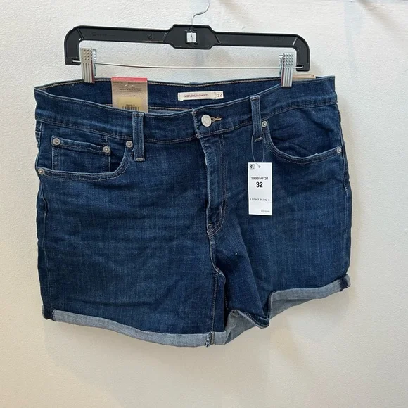 Levi Strauss Women's Mid Length Denim Shorts - Picture 1 of 3